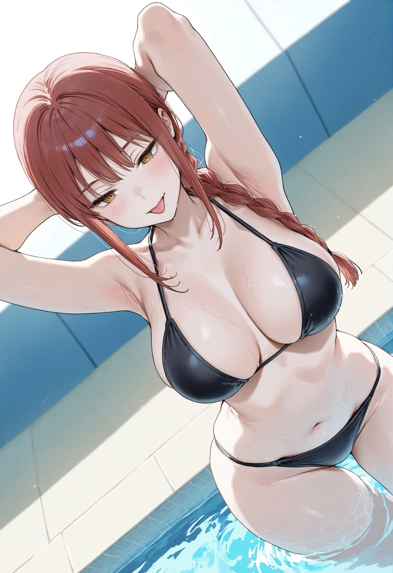 Hentai Makima bikini bé xíu ướt dính nóng 